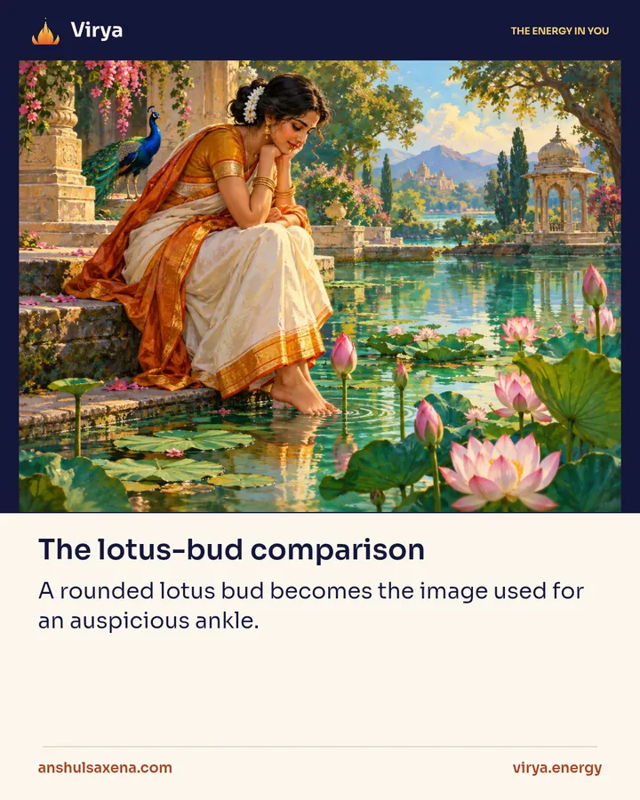 The lotus-bud comparison, card 1 of 6