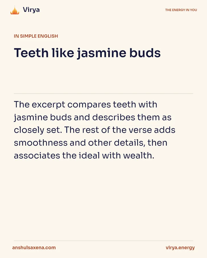 Teeth like jasmine buds, card 3 of 6