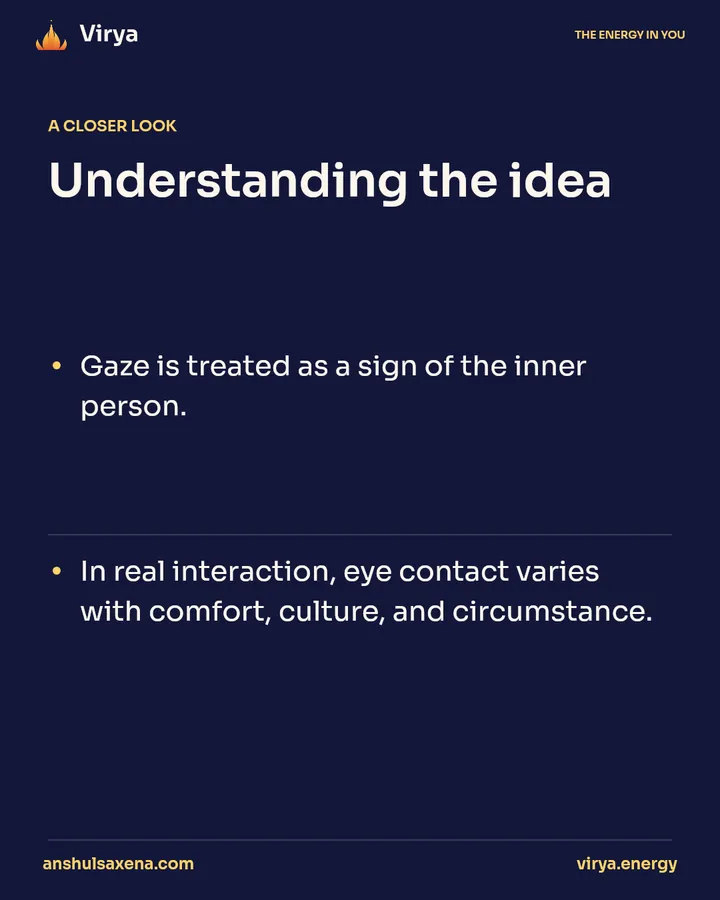 The meaning assigned to a gaze, card 4 of 6