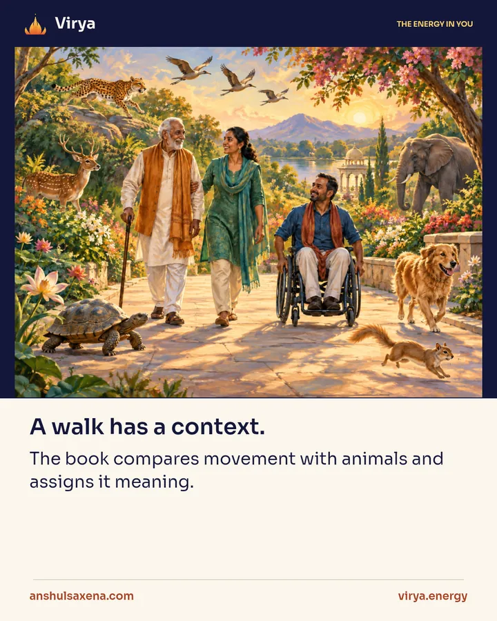 A walk has a context, card 1 of 5