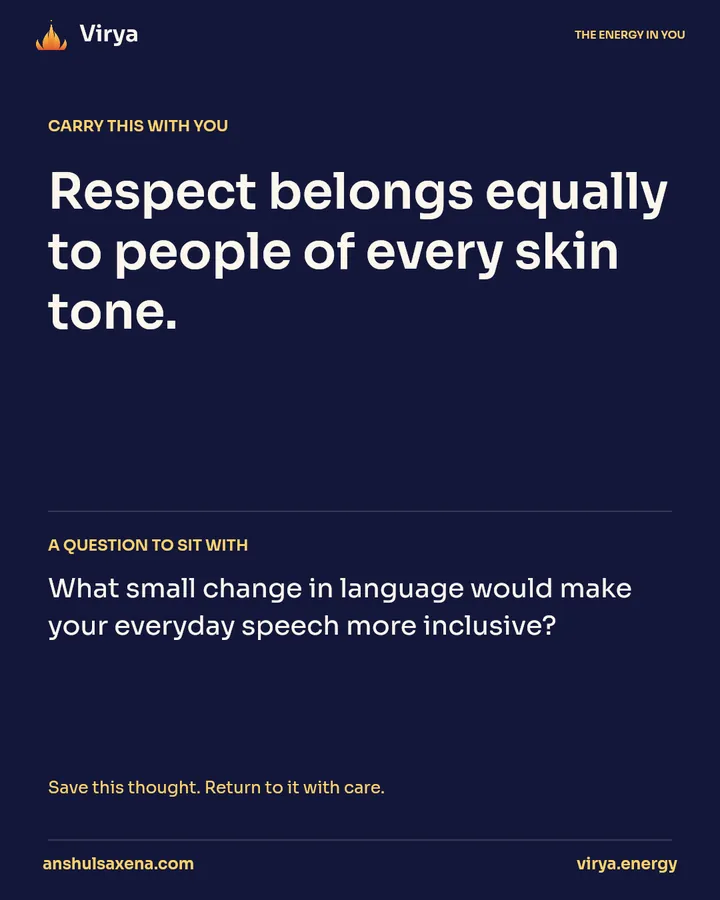 Skin color is not character, card 5 of 5