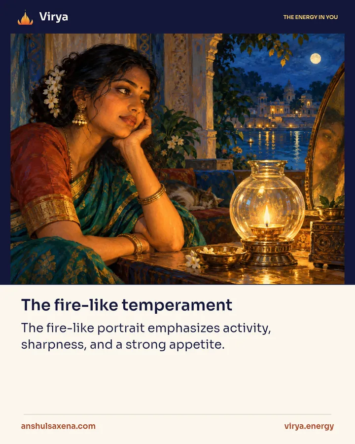 The fire-like temperament, card 1 of 6