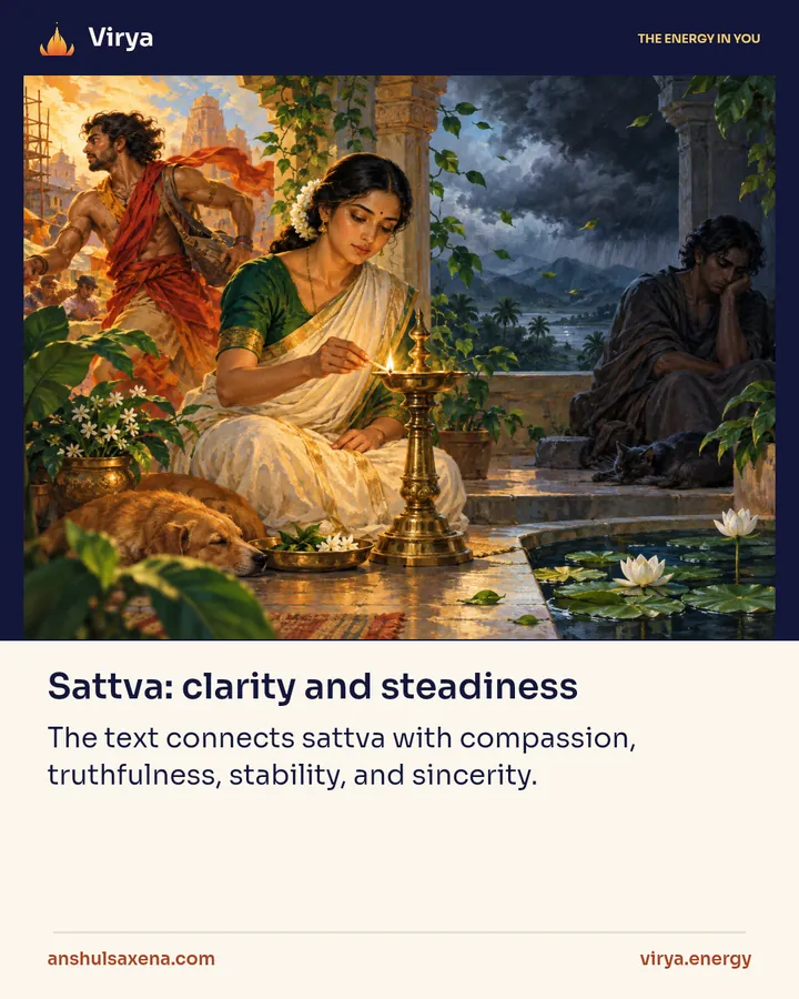 Sattva: clarity and steadiness, card 1 of 6