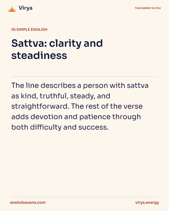 Sattva: clarity and steadiness, card 3 of 6