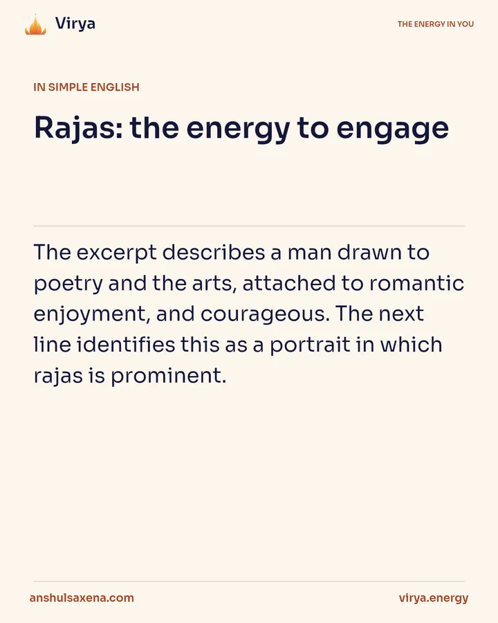 Rajas: the energy to engage, card 3 of 6