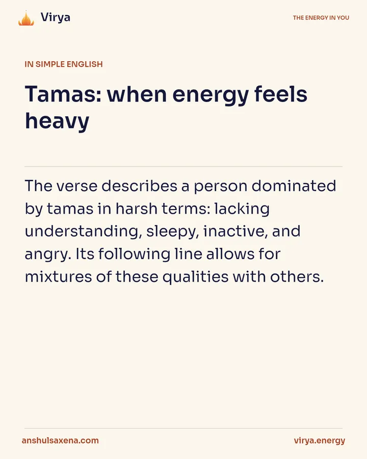 Tamas: when energy feels heavy, card 3 of 6