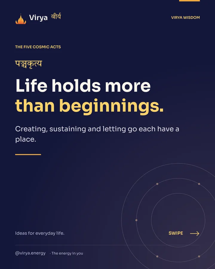 Life holds more than beginnings. Creating, sustaining and letting go each have a place.