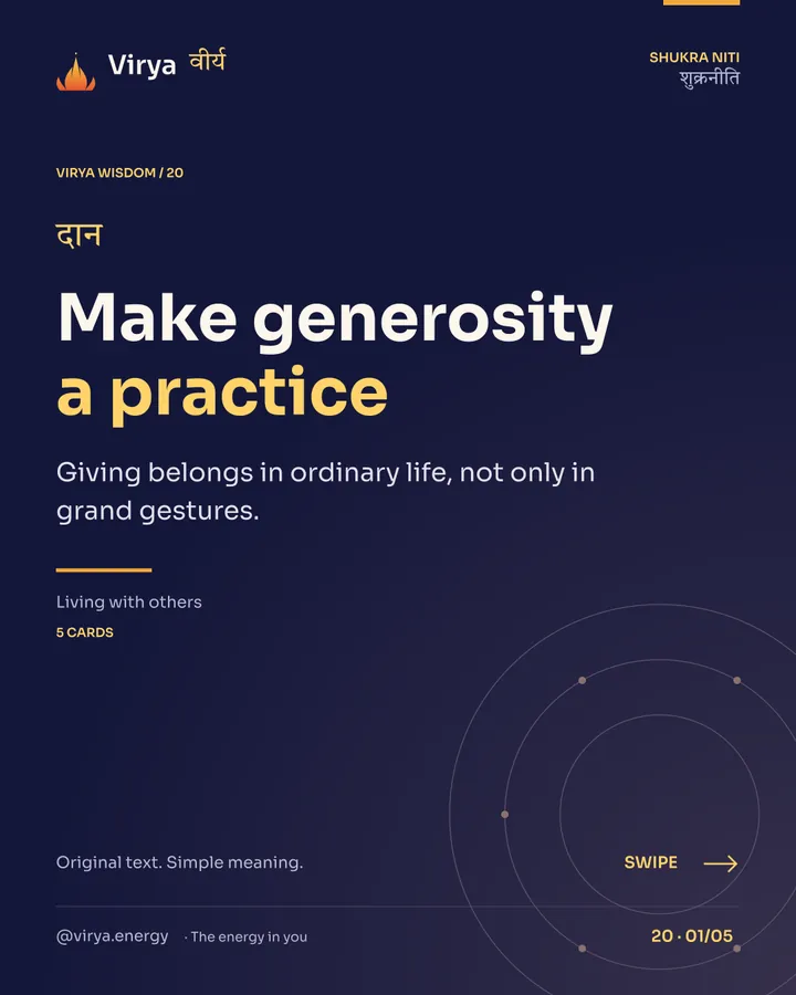 Make generosity a practice, card 1 of 5