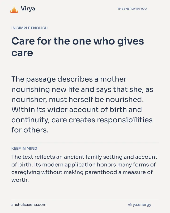 Care for the one who gives care, card 3 of 7