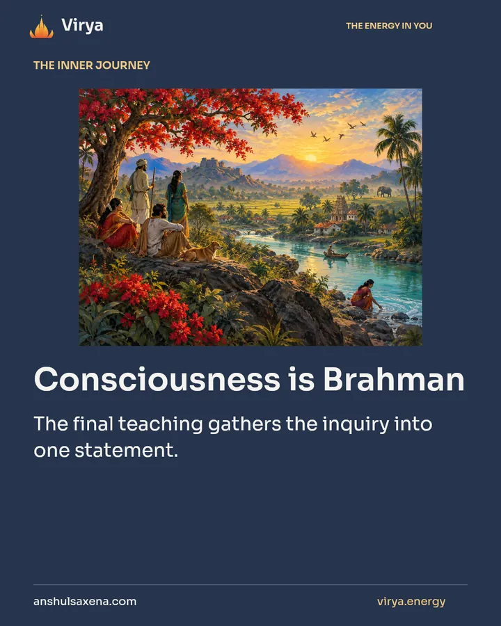 Consciousness is Brahman, card 1 of 7