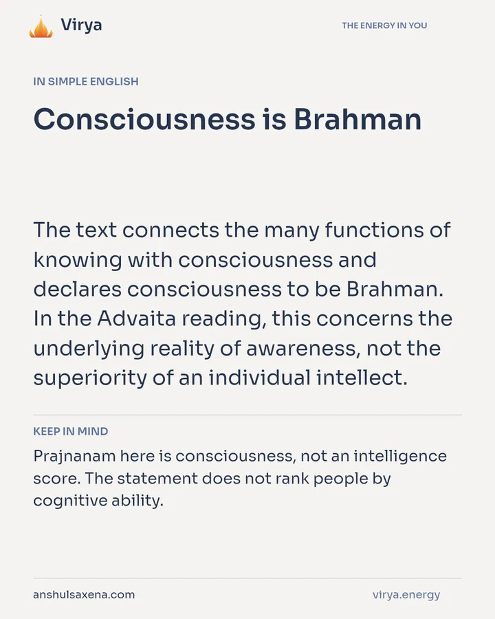 Consciousness is Brahman, card 3 of 7
