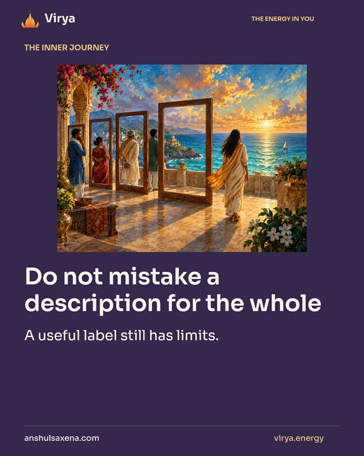 Do not mistake a description for the whole, card 1 of 7