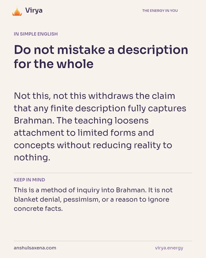 Do not mistake a description for the whole, card 3 of 7