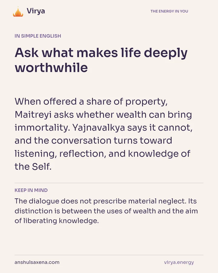 Ask what makes life deeply worthwhile, card 3 of 7