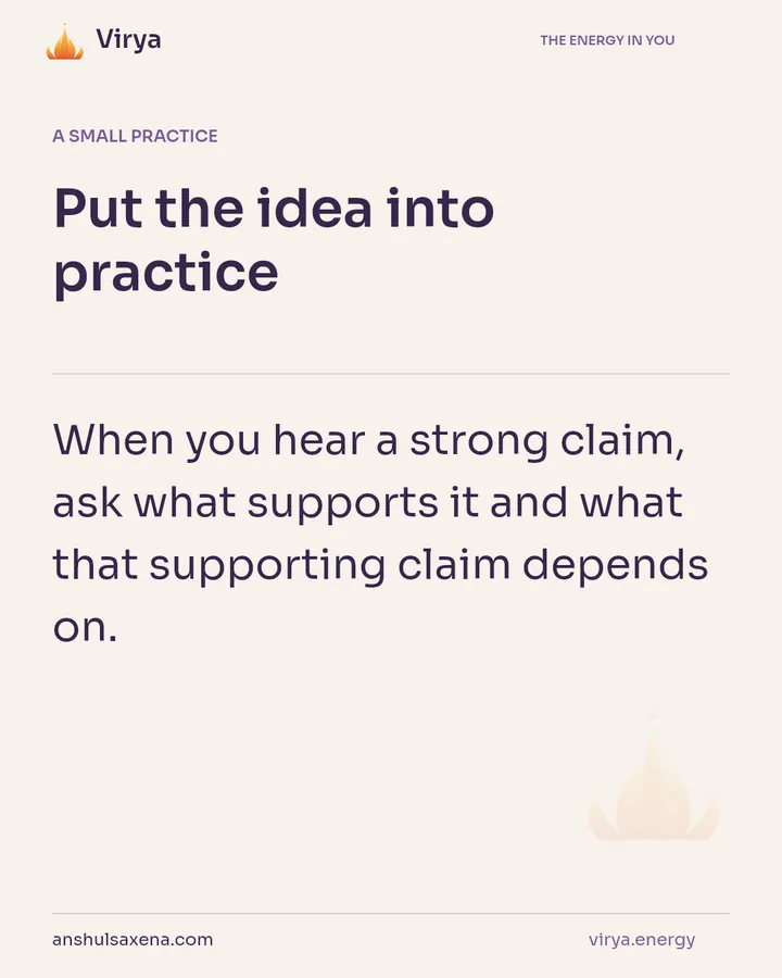 Keep asking what supports the answer, card 6 of 7
