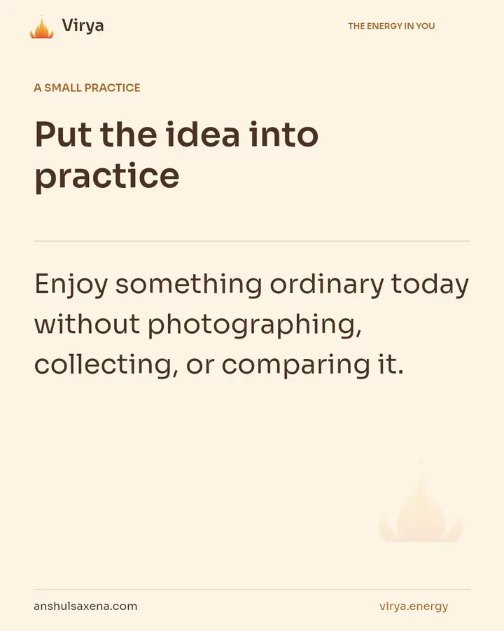 Enjoy without grasping, card 6 of 7