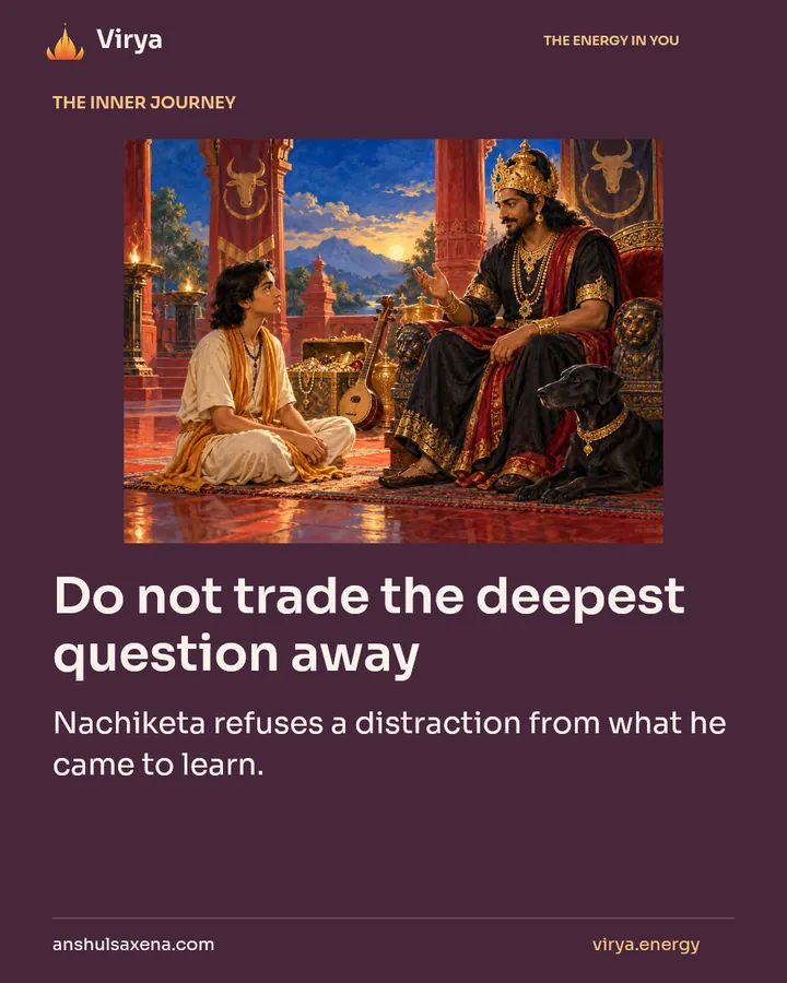 Do not trade the deepest question away, card 1 of 7