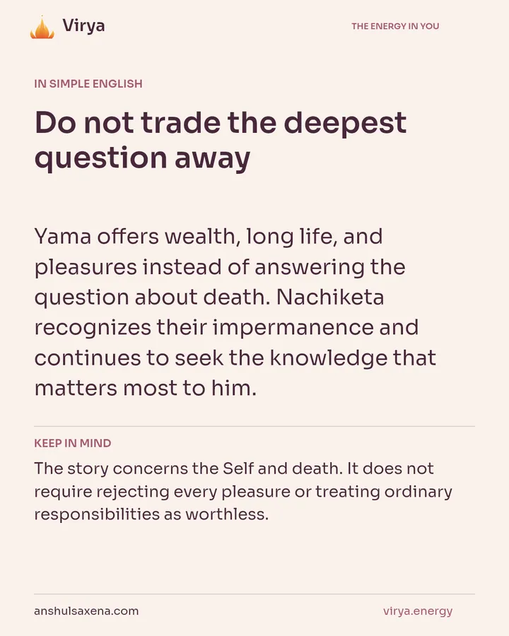 Do not trade the deepest question away, card 3 of 7