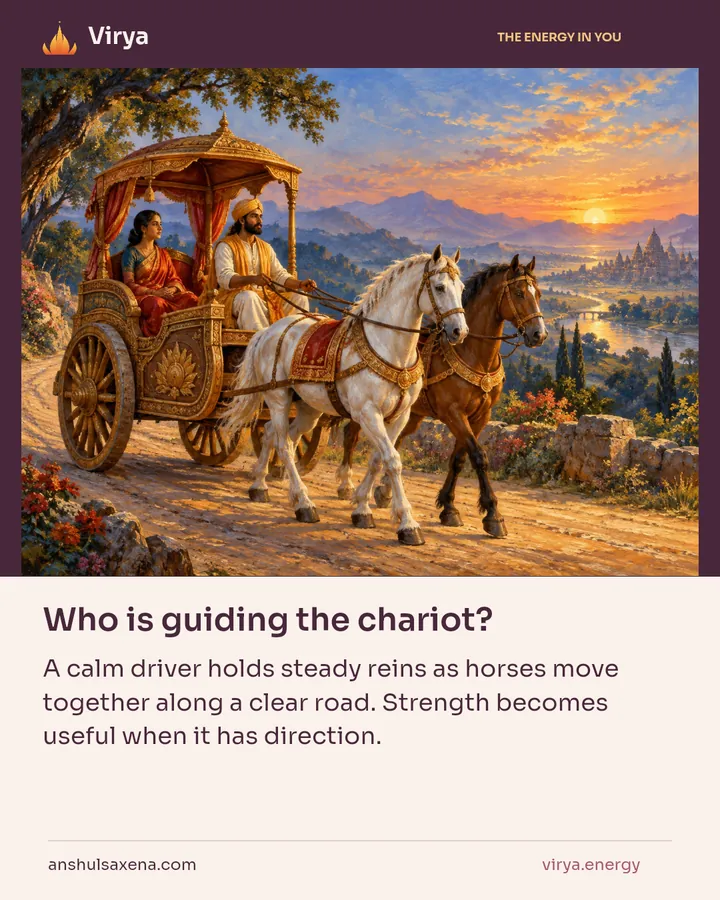 Who is guiding the chariot?, card 4 of 7