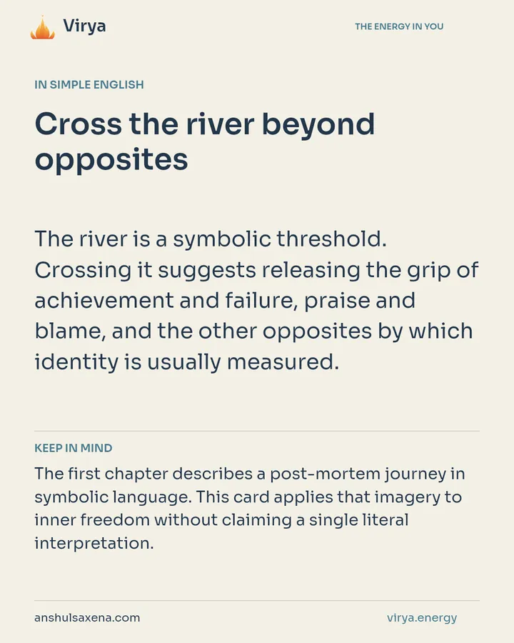 Cross the river beyond opposites, card 3 of 7