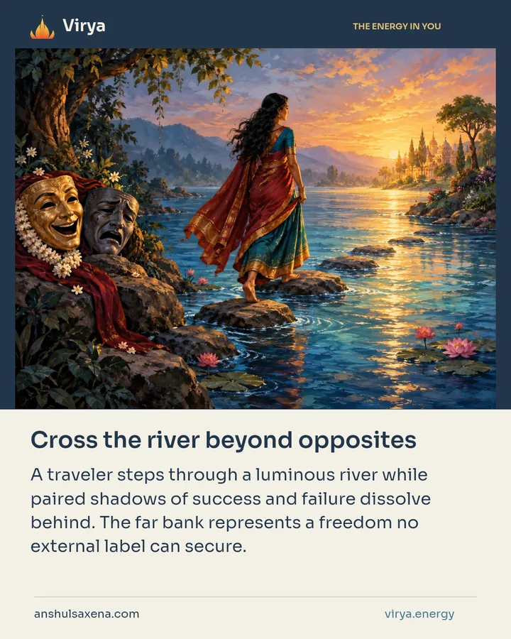 Cross the river beyond opposites, card 4 of 7