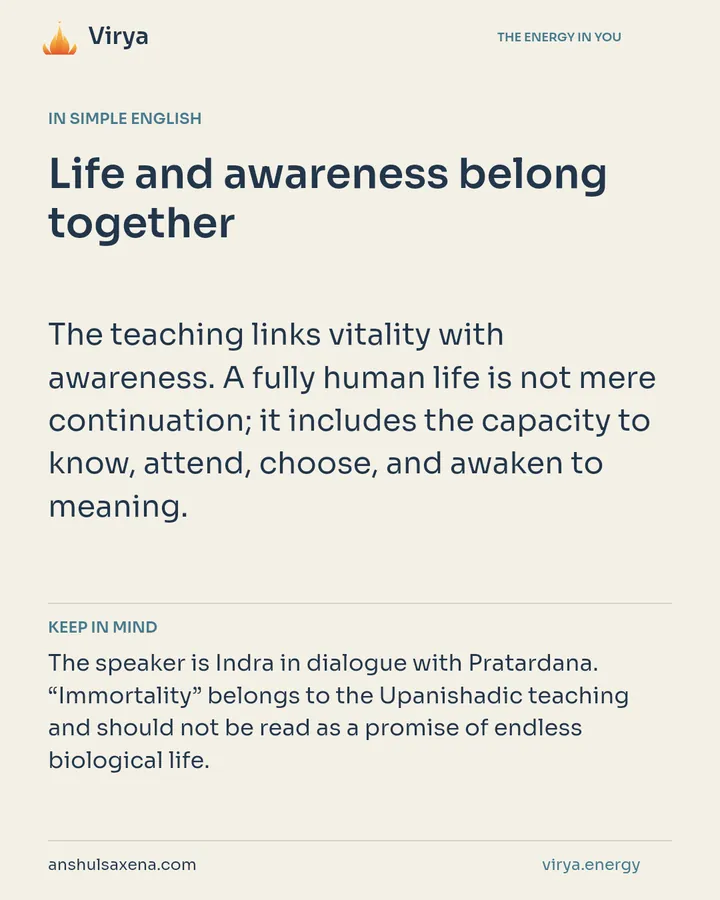 Life and awareness belong together, card 3 of 7