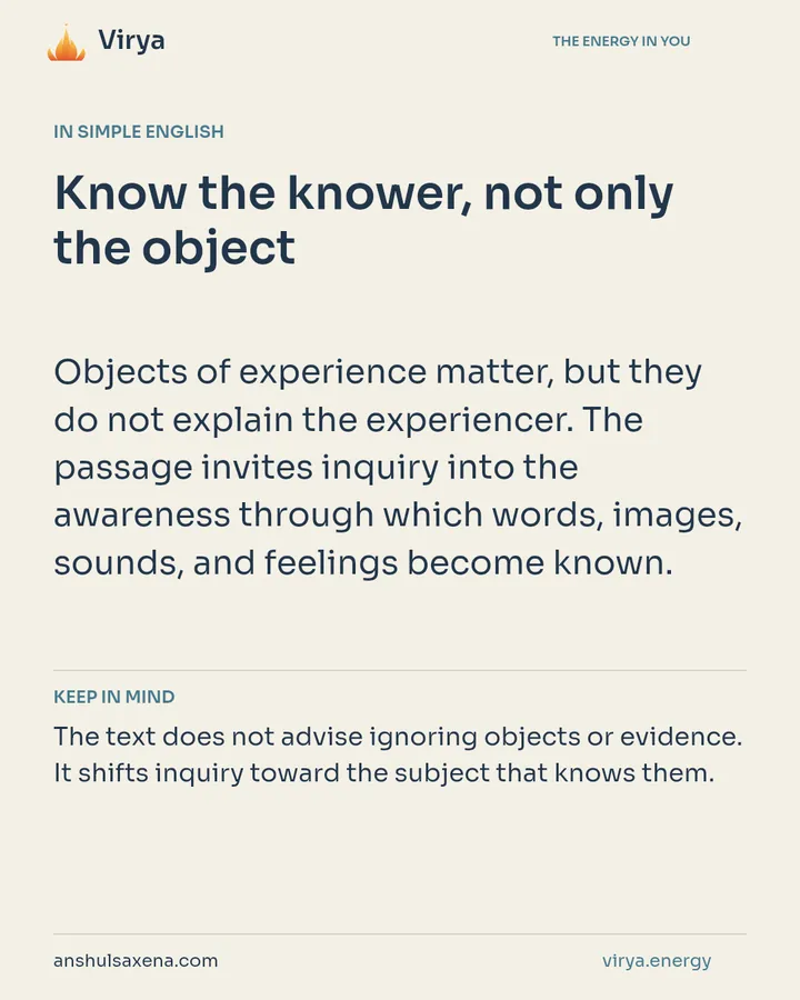 Know the knower, not only the object, card 3 of 7