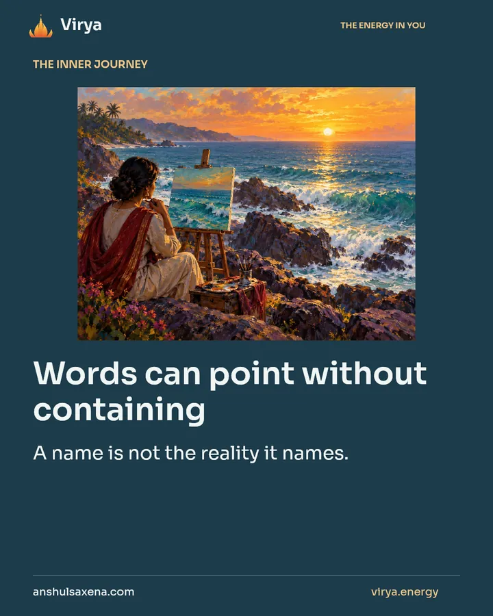 Words can point without containing, card 1 of 7