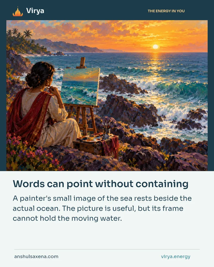 Words can point without containing, card 4 of 7