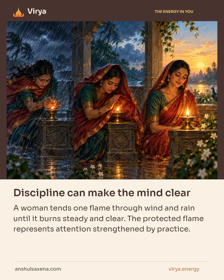Discipline can make the mind clear, card 4 of 7