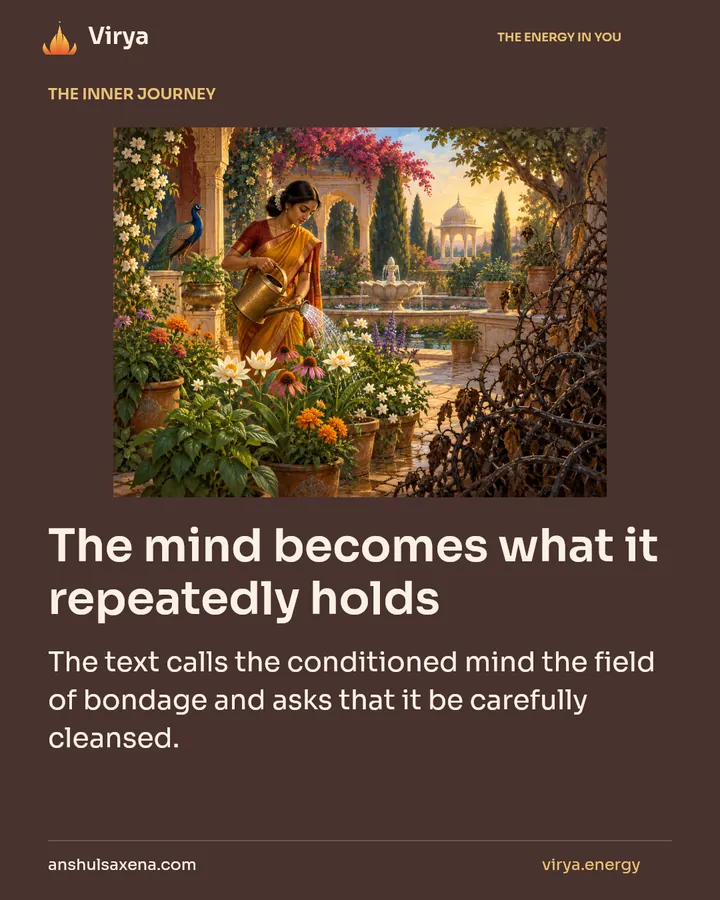 The mind becomes what it repeatedly holds, card 1 of 7