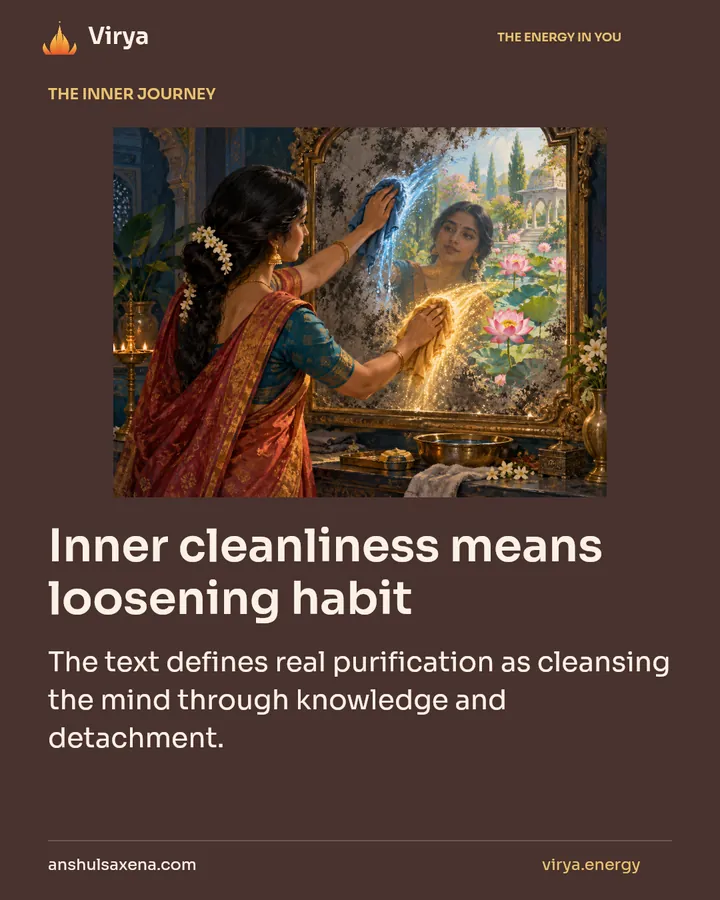 Inner cleanliness means loosening habit, card 1 of 7