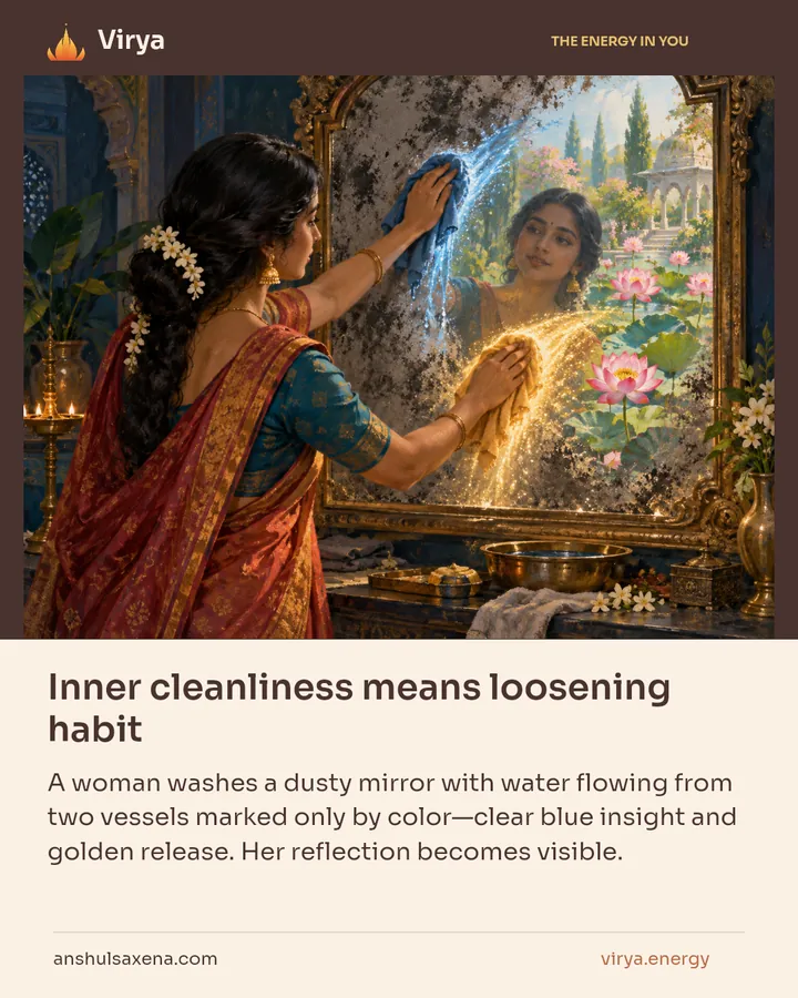 Inner cleanliness means loosening habit, card 4 of 7
