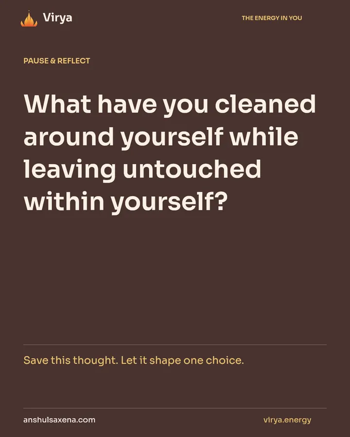 Inner cleanliness means loosening habit, card 7 of 7