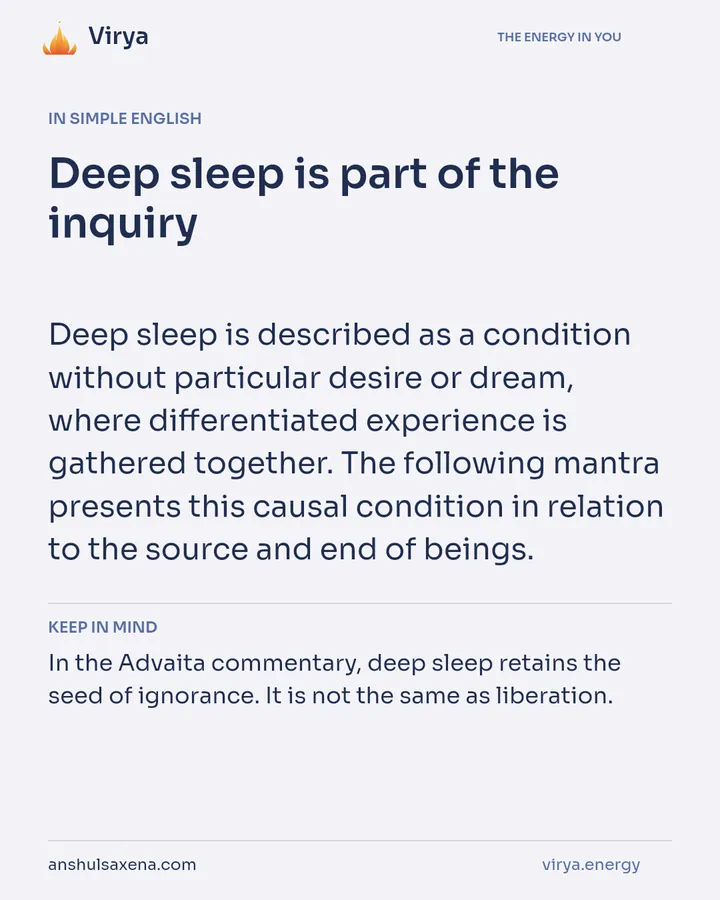 Deep sleep is part of the inquiry, card 3 of 7