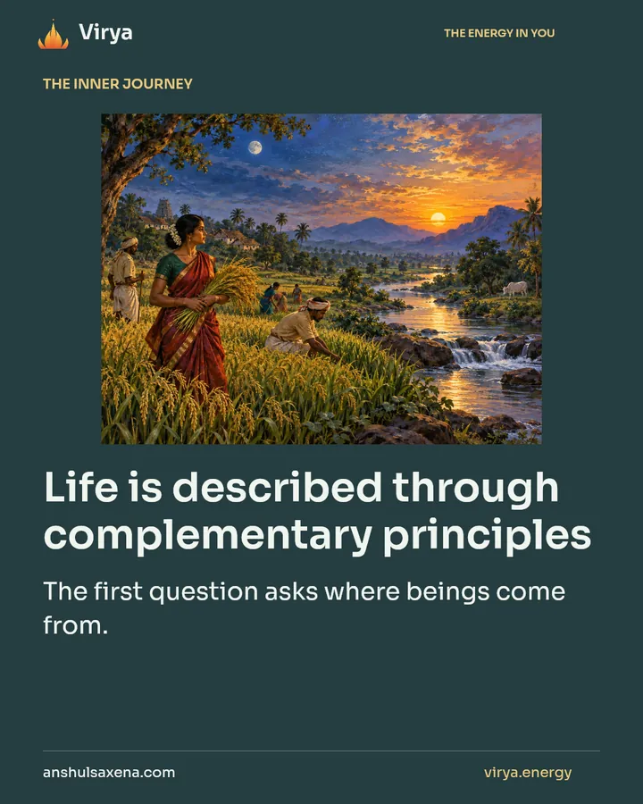 Life is described through complementary principles, card 1 of 7