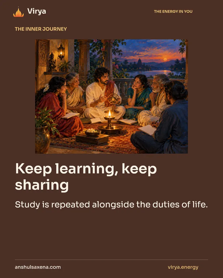 Keep learning, keep sharing, card 1 of 7
