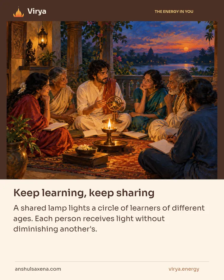 Keep learning, keep sharing, card 4 of 7