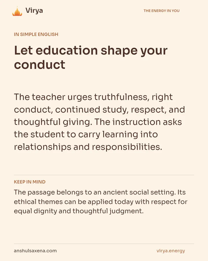 Let education shape your conduct, card 3 of 7