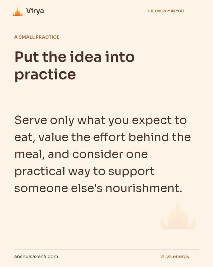 Treat nourishment with respect, card 6 of 7