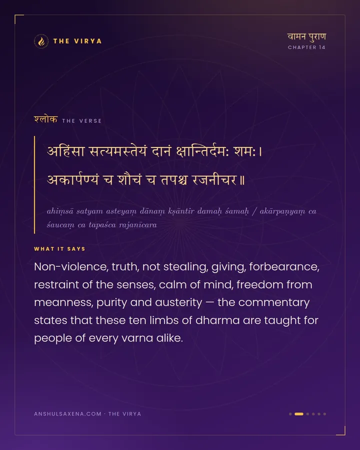The Ten Limbs of Dharma, card 2 of 6