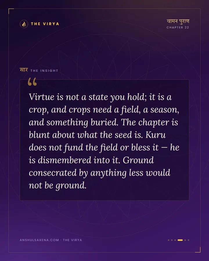 King Kuru Plows the Field of Dharma, card 4 of 6
