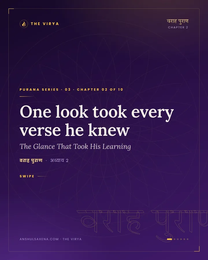 The Glance That Took His Learning, card 1 of 6