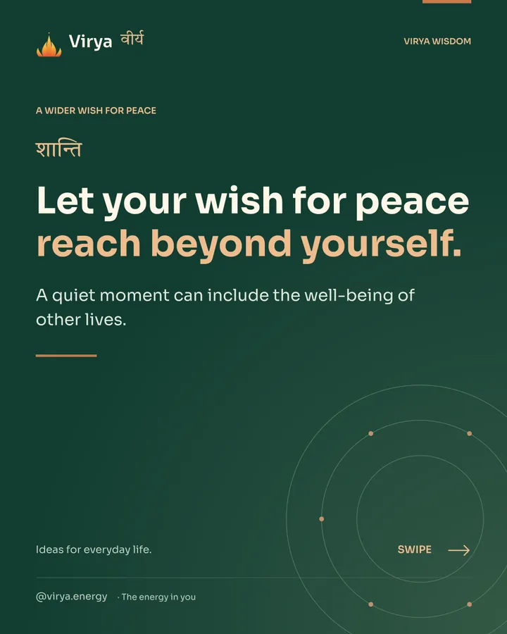 Forest-green Virya cover with a gold full-lotus mark. Let your wish for peace reach beyond yourself. A quiet moment can include the well-being of other lives.