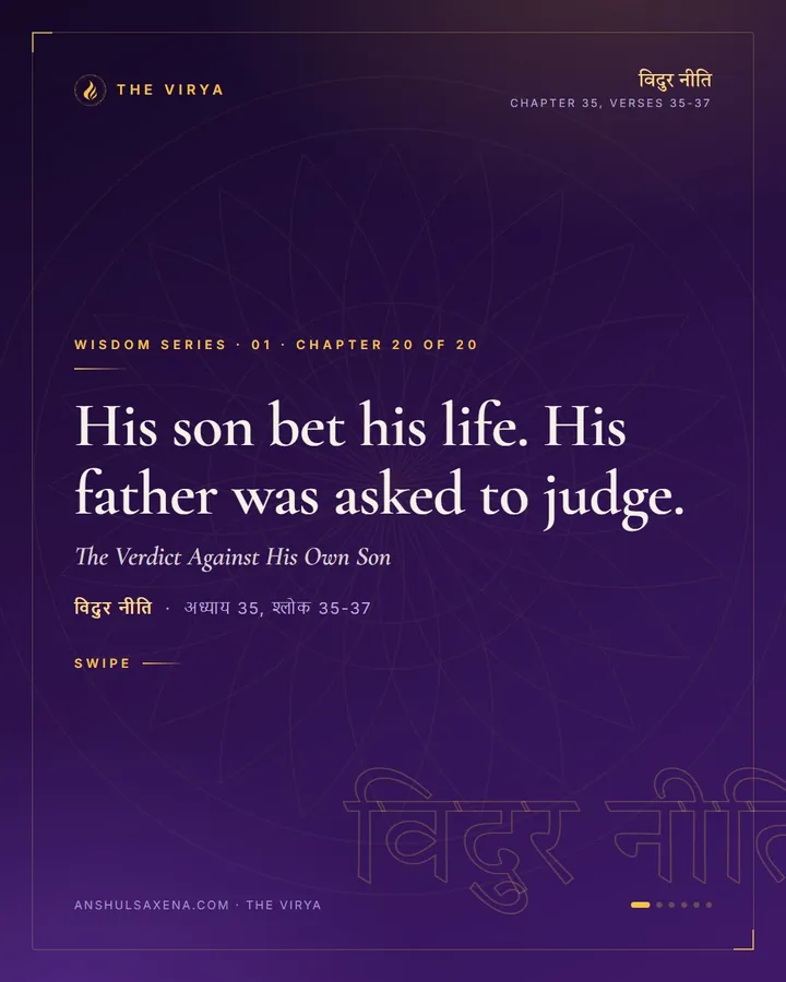 The Verdict Against His Own Son, card 1 of 6