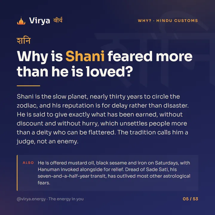 Why is Shani feared more than he is loved?