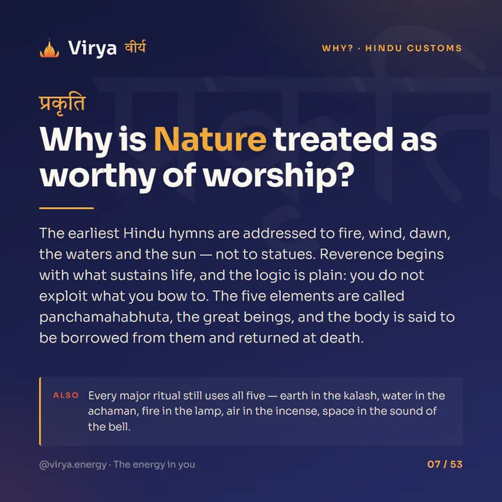 Why is Nature treated as worthy of worship?