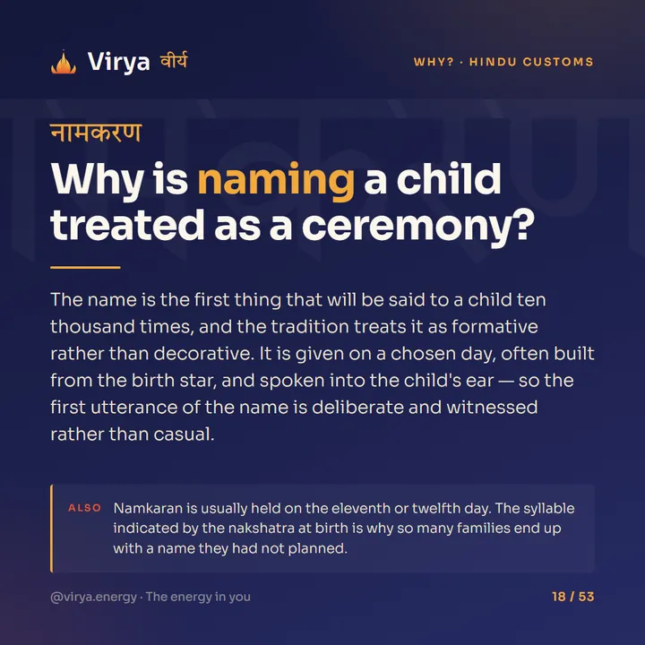Why is naming a child treated as a ceremony?
