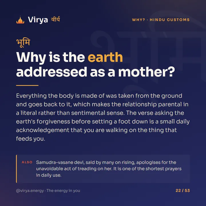 Why is the earth addressed as a mother?