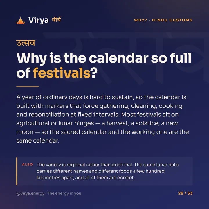Why is the calendar so full of festivals?
